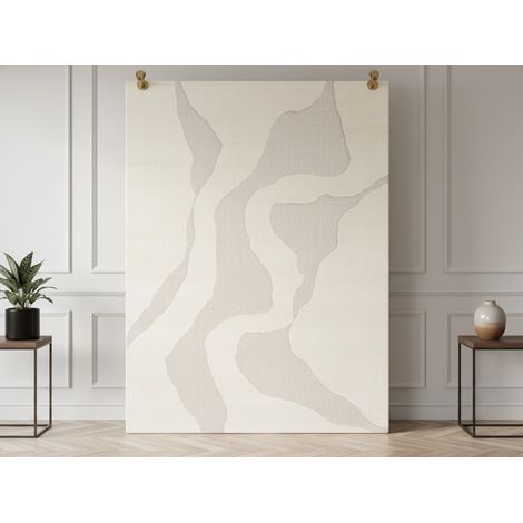 BOBOCHIC - Tapis poils courts COLAS motif abstrait 200x290 Beige (1/5)