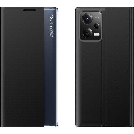 Custodia con patta e supporto per Xiaomi Redmi Note 12 Pro+ New Sleep Case, nera (1/5)