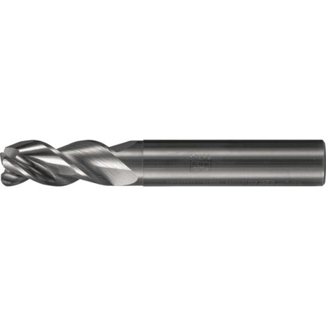 PFERD TOOLS Fraise VHM Ø12 mm, 3 dents, 2xDC, rayon 2 mm, non revêtue, tige HA, Performance Aluminium