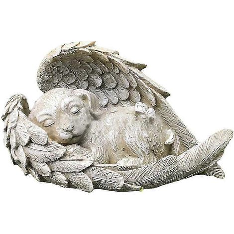 12 cm große Hunde-/Katzen-Engelstatue, Gedenkstein, Hoffigur, Dekoration-Dog (1/5)