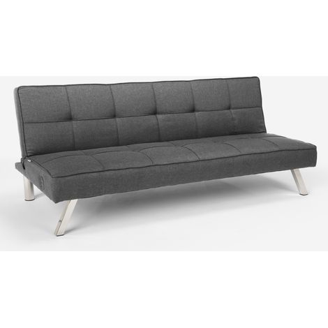 Divano letto 2 posti in tessuto Astralis con presa USB - Colore: Grigio (1/5)