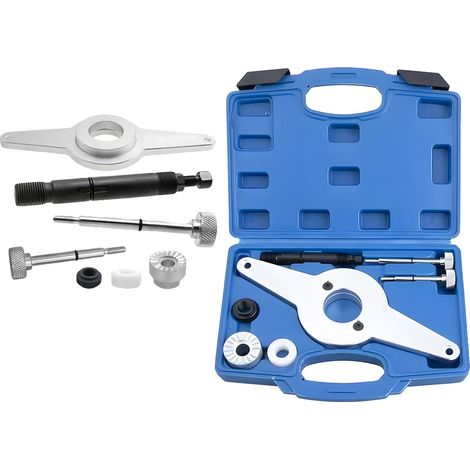 Herramienta para desmontar la polea del cigüeñal, fabricada en acero, de 25,4 x 20,3 x 10,1 cm (10 x 8 x 4 pulgadas), compatible con Audi y Seat, alto par motor, certificación según los estándares de  (1/5)