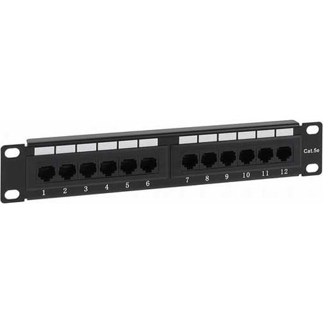 Pannello patch CAT5e UTP 12 porte per armadio Rack 10"
