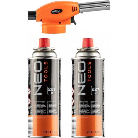 Bruciatore a gas a vite + 2 cartucce di gas butano, 227 g (1/3)