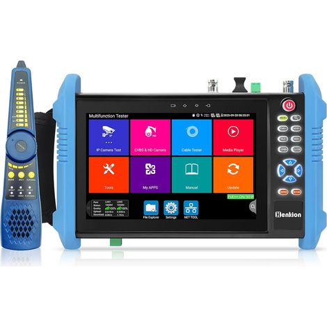 Testeur de Caméra de Vidéosurveillance CCTV IP 8K 32MP 4K 12MP avec POE++ 90W Écran Tactile IPS 7" Testeur Câbles Réseau Interface SFP (1/5)