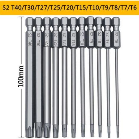 Jeu de 11 embouts de sécurité Torx longs, inviolables et hexagonaux. (1/5)