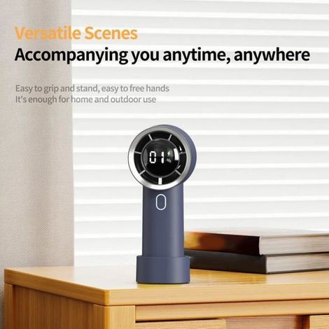 Ventilateur Portable - Réglage Continu 100 Vitesses - Batterie 1200 mAh - Charge USB-C - Jaune - 1 Pièce (1/5)