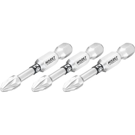 Embout-tournevis (bit) Hazet 2216NSLG-PZ2/3, hexagone massif 6,3 (1/4 pouce), profil Pozidriv PZ, pZ2, nombre d'outils : 3 (1/4)