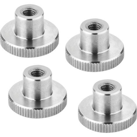 SOTECH Rändelmutter Edelstahl V2A (SS304) metrische Griffmutter mit gerändelten Seitenflächen - 4er Set M5 hohe Form DIN 466