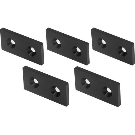 5 embouts de profilés en aluminium, plaques de recouvrement en alliage métallique, accessoires de mouvement linéaire, noir à double trou 4080. (1/5)