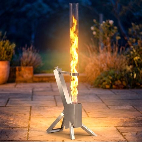 Pellet Feuersäule Feuerrohr Pelletfackel Terrassenheizer Heizstrahler Heizpilz 56708