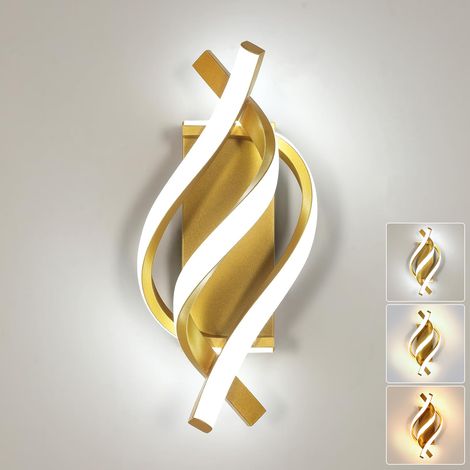 Applique murale LED, lampe de chevet LED, 3 températures de couleur (or) (1/5)