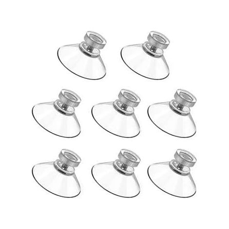 Lot de 8 ventouses, ventouses en plastique de 41 mm à filetage rond et écrou moleté transparent. (1/5)
