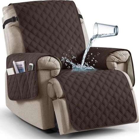 Funda impermeable, antideslizante y lavable para sillón reclinable, 71 cm (chocolate) (1/5)