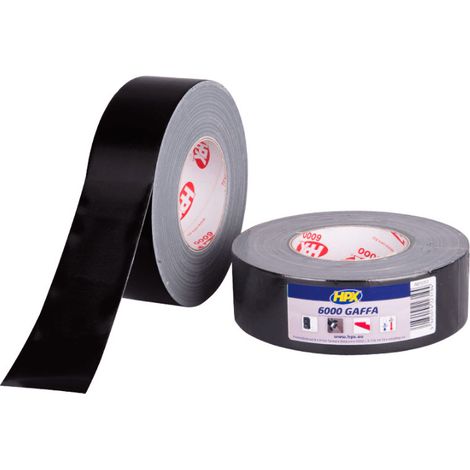 Nastro adesivo telato nero HPX Gaffer Tape 6000 per cavi e fili, 19 mm x 50 m