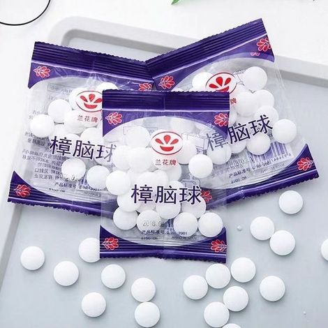 Boules antimites blanches non toxiques pour armoires, répulsif contre les cafards, parfum naturel de haute qualité - 100 g (1/3)