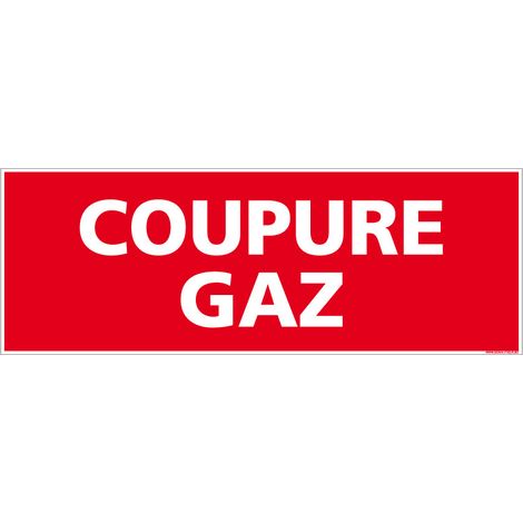 Signaletique.Biz France – Panneau de sécurité coupure gaz – Conformité NF ISO 7010 – Autocollant souple 210 x 75 mm – Résistant aux intempéries (1/5)