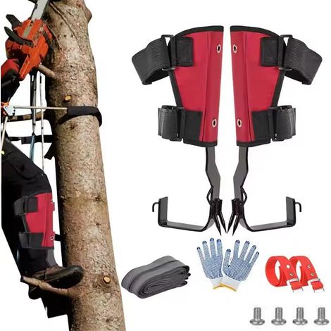 Arbres Crampons d'arbre à l'escalade,Équipement d'escalade des Arbres,Chaussures d'escalade d'arbre,Simple à Utiliser avec Gants et Sangles de Pied pour cueillir des Fruits, grimpe Arbre et Sports