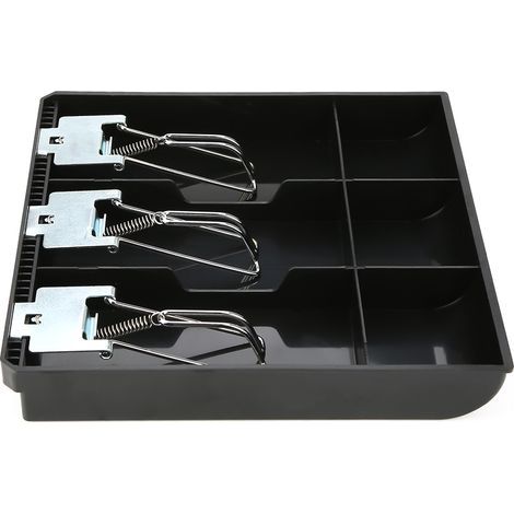 Kassenschublade, Ersatzkassette, drei Kästchen mit Metallclip (schwarz) (1/5)