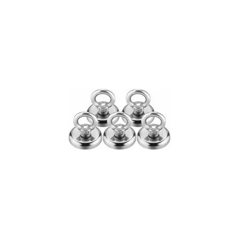 Aimant néodyme 32mm – Force de traction 35kg – Lot de 5 aimants ronds – Pour utilisation intérieure et extérieure (1/5)