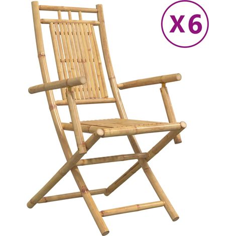 Maison Exclusive - Gartenstühle 6 Stk. Klappbar 53x66x99 cm Bambu