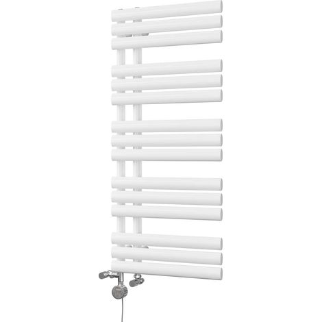 Percival - White Dual Fuel Towel Rail H1120mm x W500mm Thermostatic (1/3)
