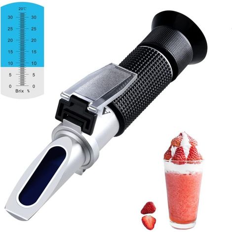 Hydrometer Refractometer with ATC, Brix Refractometer for Measuring Fructose Content 0-32%, Brix Refractometer for Backup Brix Hydrometer MUMU (1/4)