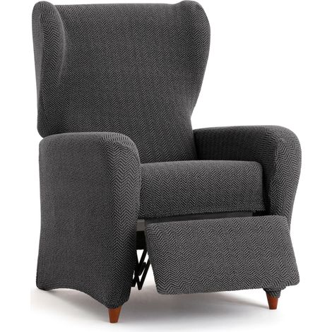 Housse bi-élastique pour Fauteuil de Relaxation Super élastique Housse de Fauteuil de Relaxation Couleur Gris foncé Adaptable Respirante et Facile à Installer avec des mousses de Fixation (1/5)