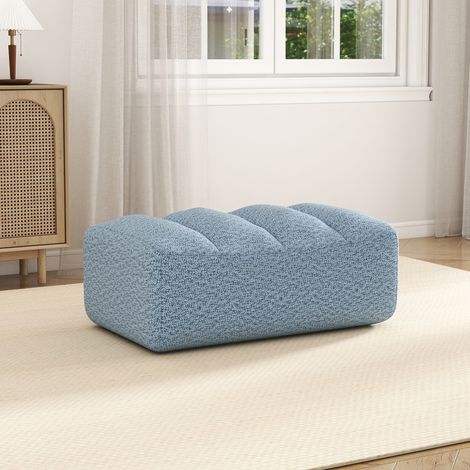 Puf otomano azul en Granular Fleece, 104 x 61 x 45 cm OKMYHOME (1/5)