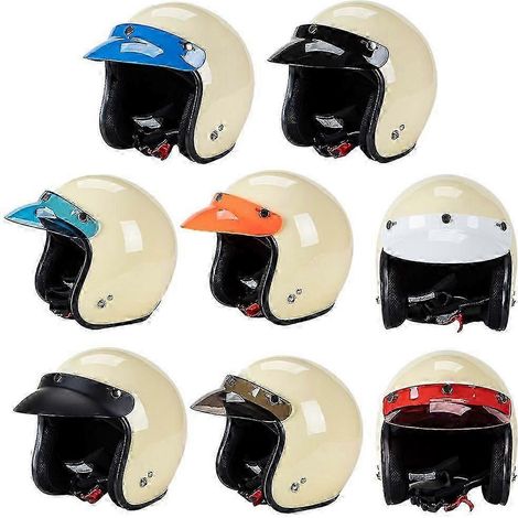 Visière bulle à 3 boucles compatible avec les casques de moto jet rétro 3/4 - MXBC (1/5)