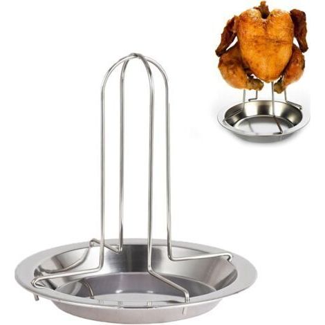 Asador de pollos plegable de acero inoxidable, accesorio para horno o parrilla, ideal para camping (1/5)