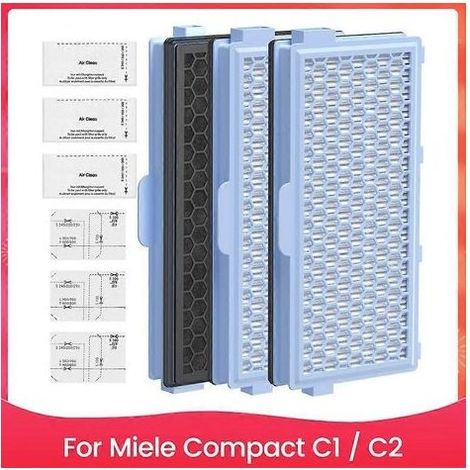 Filtres pour aspirateurs Miele Compact C1 et C2, Complete C2 et C3, filtre de protection moteur S8340 et filtre d'échappement d'air (1/5)