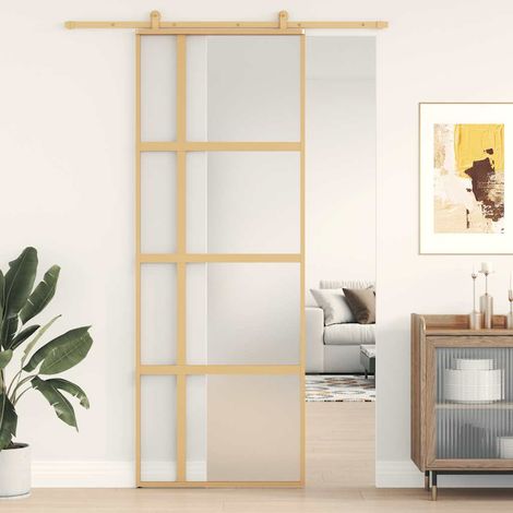 Teenpull – Schiebetür Golden 76x205 cm Matt ESG-Glas und Aluminium (1/5)