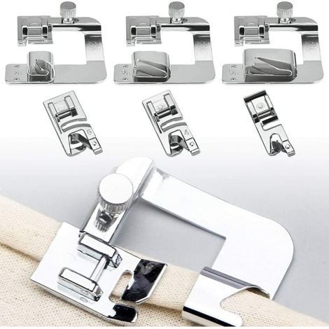 Accueil Accessoires de machine à coudre Pieds pour ourlet (4/8" 13mm 6/8" 19mm 8/8" 25mm) Pour salle à outils
