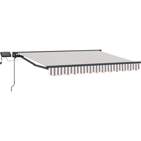Armazón de toldo manual con LEDs Gris claro y . 4 x 3,5 m