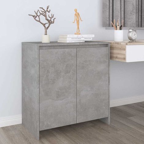 Buffet - Armoire de rangement Enfilade Gris béton 70x40x73,5 cm Aggloméré BV576318 - BonneVie (1/5)