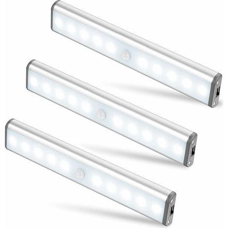 1 LED-Lampe, Bewegungsmelder, magnetisch, USB-aufladbar, 2 Modi, Aluminium, für den Innen- und Außenbereich (1/5)