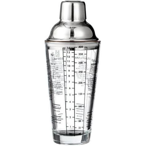 Verre en acier inoxydable avec échelle barman verre shaker verre à thé au lait 450ML (blanc), (1/3)