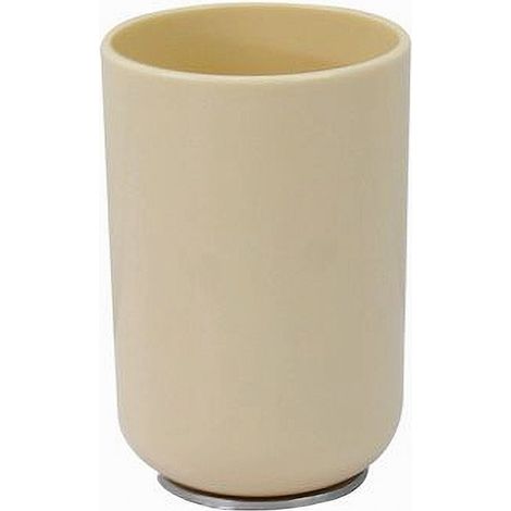Cleafe - Bicchiere Porta Spazzolini Dentifricio Beige Silver Accessori Arredo Bagno 79882 - (1/2)