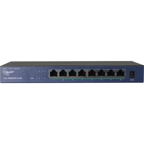 Allnet Conmutador no administrado de 8 puertos, 2,5 Gbit/s, 8 LAN, sin ventilador (1/4)