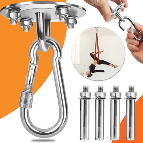 Plaque de fixation en acier inoxydable 304 avec kit de crochet de plafond, support pour chaise suspendue, charge maximale 450 kg (1/5)