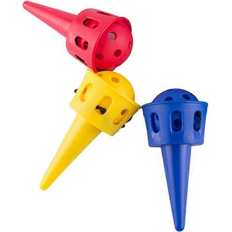 Lot de 3 jeux de lancer de balles pour enfants, jouet de plein air avec balle et dispositif (bleu + rouge + jaune) (1/2)