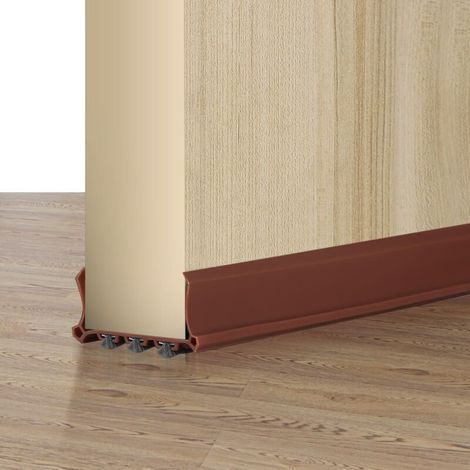 Bas de Porte Anti Courant d’Air 100cm, Autocollant,Boudin de Porte Anti Froid,Convient aux Portes de 3.5 à 5.5 cm et Espace de 0.3 à 2 cm (Brun (1/4)