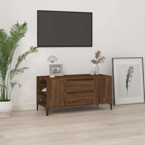 vidaXL Mueble para TV madera contrachapada marrón roble 102x44,5x50 cm (1/5)