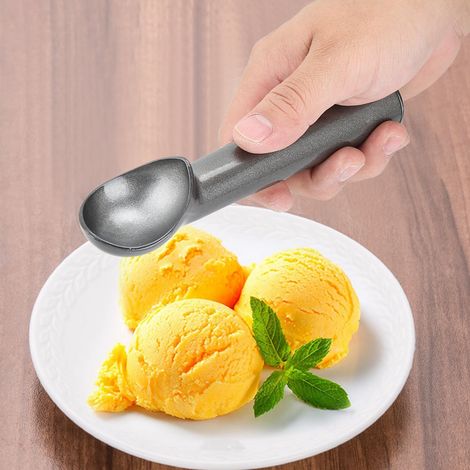 Cuillère à glace en aluminium pour usage domestique, pelle à crème, pelle à pastèque, ustensiles de cuisine noirs (1/5)