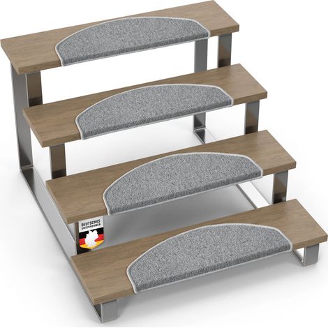 Stufenmatte London Pro Halbrund Grau 15er Set