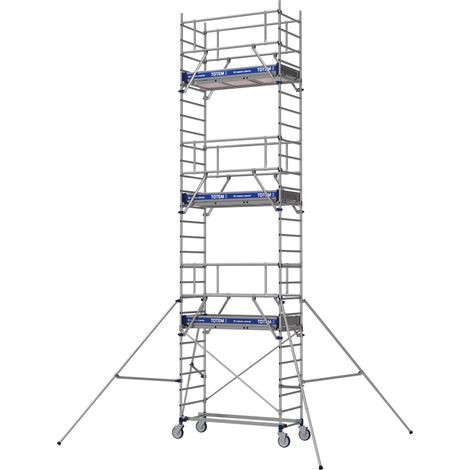 Echafaudage roulant aluminium TOTEM 2 LINE 180 Hauteur travail 4,85 m Tubesca Comabi