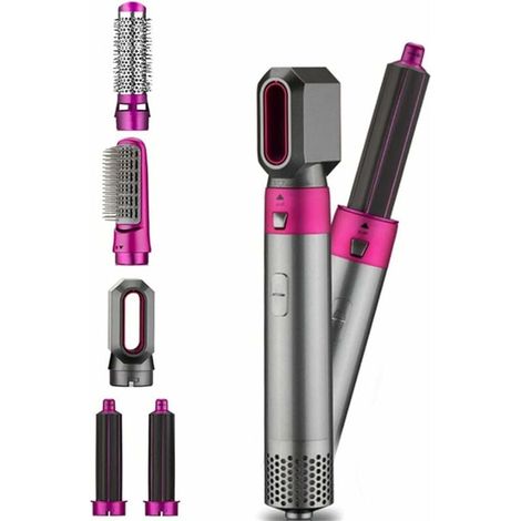 5 en 1 fer à friser électrique ion sèche-cheveux sèche-cheveux brosse rotative outils de coiffure violet (1/5)