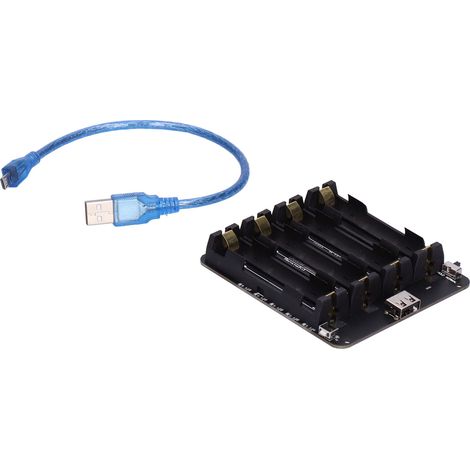 18650-Batteriehaltergehäuse mit 4-Kanal-Micro-USB-Schnittstelle für Raspberry Pi, 0,5 A, 5–8 V (1/5)