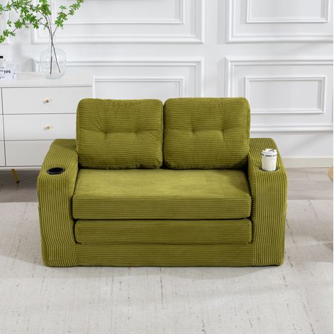 Divano modulare 2 posti in velluto a coste 136 cm OKMYHOME (1/5)